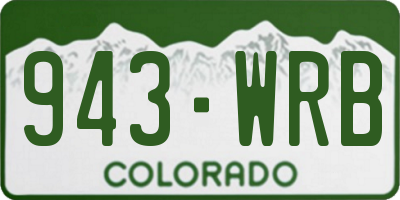 CO license plate 943WRB