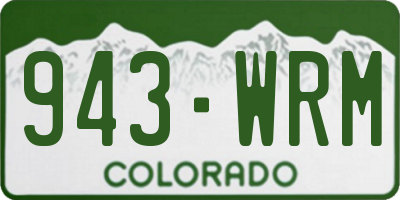 CO license plate 943WRM