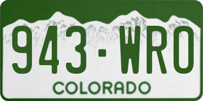 CO license plate 943WRO