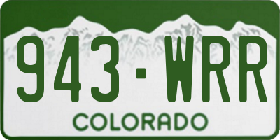CO license plate 943WRR