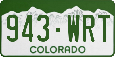 CO license plate 943WRT