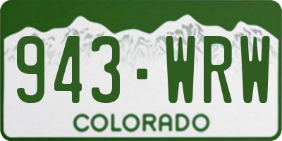CO license plate 943WRW
