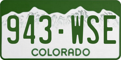 CO license plate 943WSE