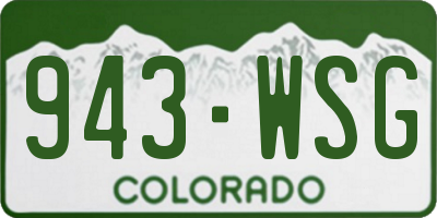 CO license plate 943WSG