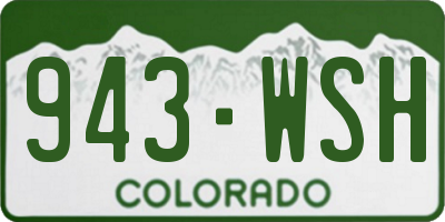 CO license plate 943WSH