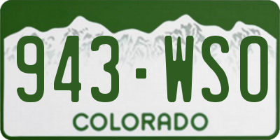 CO license plate 943WSO