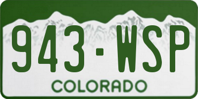 CO license plate 943WSP