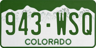 CO license plate 943WSQ