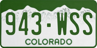 CO license plate 943WSS