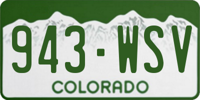 CO license plate 943WSV