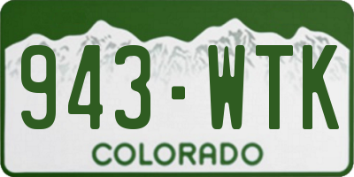 CO license plate 943WTK