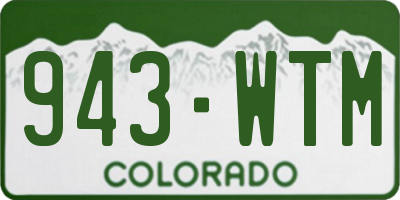 CO license plate 943WTM