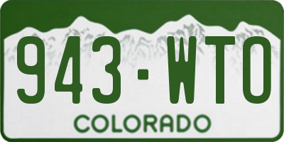 CO license plate 943WTO