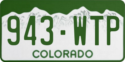 CO license plate 943WTP