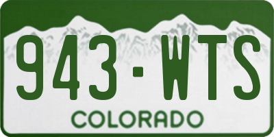 CO license plate 943WTS