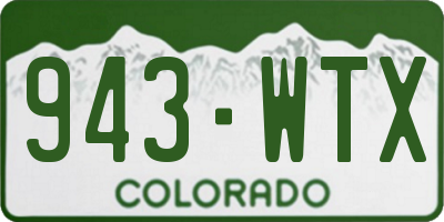 CO license plate 943WTX