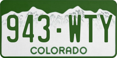 CO license plate 943WTY