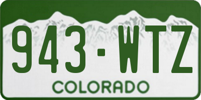 CO license plate 943WTZ