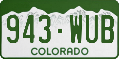 CO license plate 943WUB