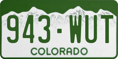 CO license plate 943WUT