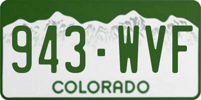 CO license plate 943WVF