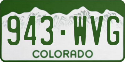 CO license plate 943WVG