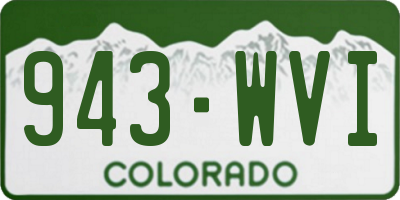 CO license plate 943WVI