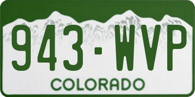 CO license plate 943WVP