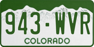 CO license plate 943WVR