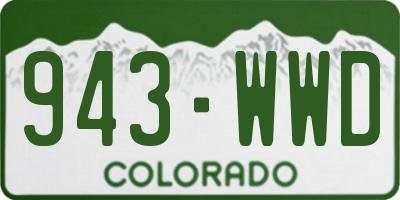 CO license plate 943WWD