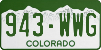 CO license plate 943WWG