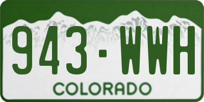 CO license plate 943WWH