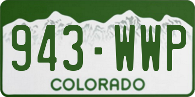 CO license plate 943WWP
