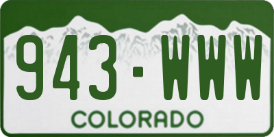 CO license plate 943WWW