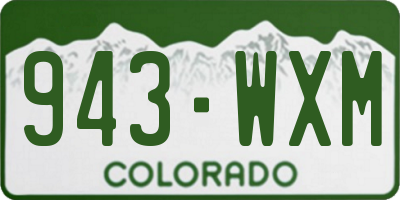CO license plate 943WXM