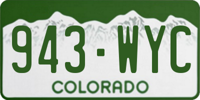 CO license plate 943WYC