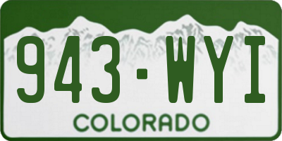 CO license plate 943WYI
