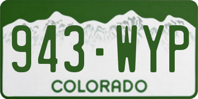 CO license plate 943WYP
