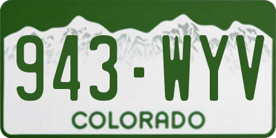 CO license plate 943WYV