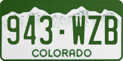 CO license plate 943WZB