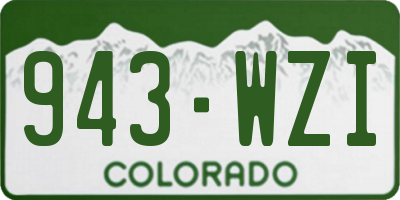 CO license plate 943WZI