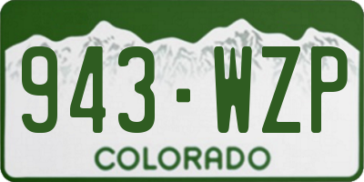 CO license plate 943WZP