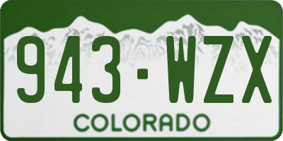 CO license plate 943WZX