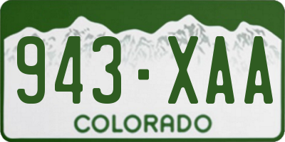 CO license plate 943XAA