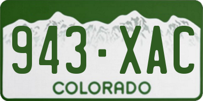 CO license plate 943XAC