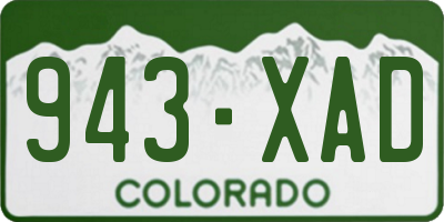 CO license plate 943XAD