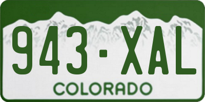 CO license plate 943XAL
