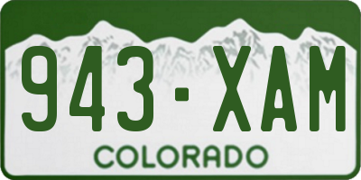 CO license plate 943XAM