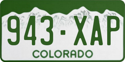CO license plate 943XAP