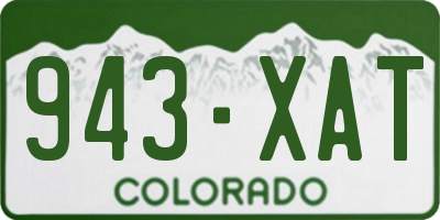 CO license plate 943XAT